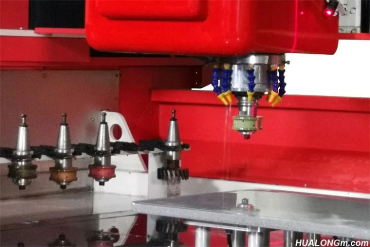 Tool changing of cnc stone processing center